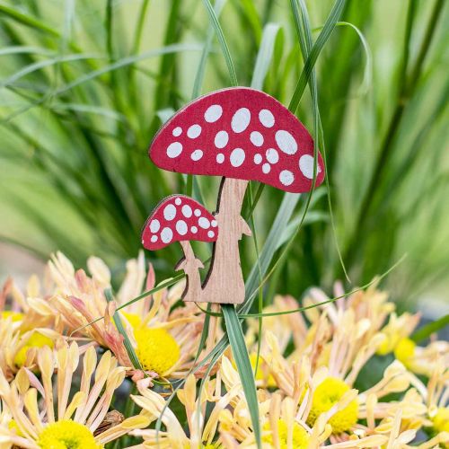 Floristik24 Wooden toadstools, mushroom decoration, autumn, flower plug H7cm L34cm 18 pcs