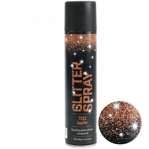 Floristik24 Glitter Spray Copper Glitter Spray Paint Spray 400ml