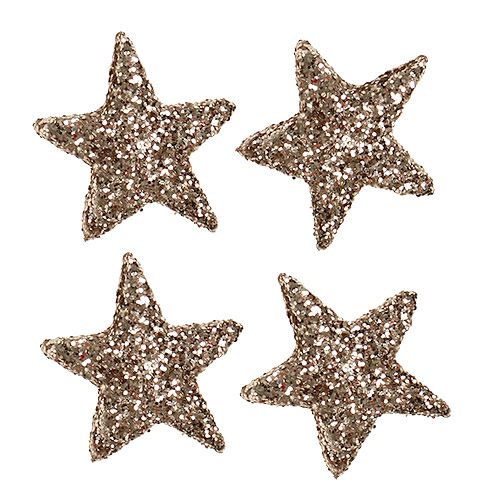 Glitter Stars 2.5cm Champagne 96 pcs