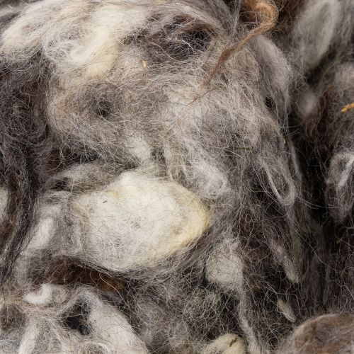 Natural Grey Sheep Wool for Crafting and Decoration, 250g Loose | Floristik24.co.uk
