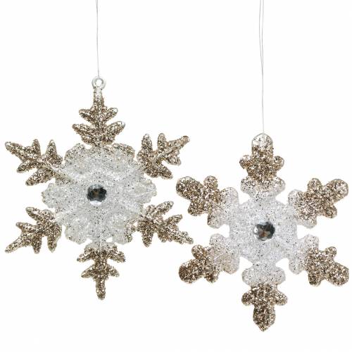 Product Christmas tree decoration snowflake glitter pearl 2pcs