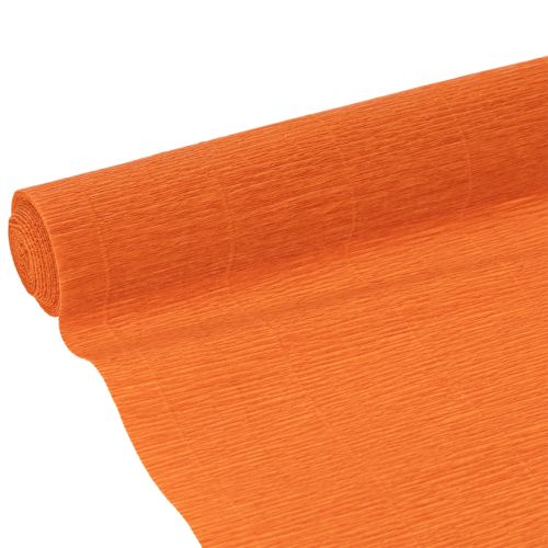 Orange Crepe Paper Roll for Floristry and Decoration, 50x250cm