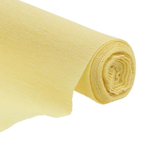 Floristik24 Florist crepe paper pastel yellow 50x250cm