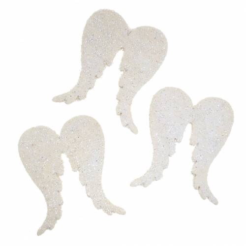 Product Scattered angel wings glitter white 5cm 48p