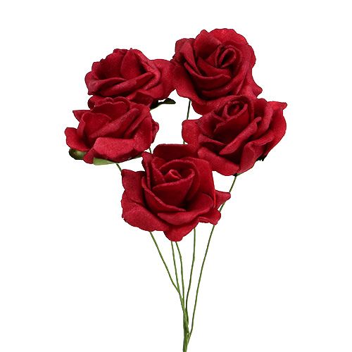 Floristik24 Foam Rose Ø4.5cm Red 36 pcs