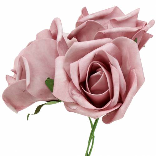 Foam Rose Ø10cm Old Pink 8 pcs