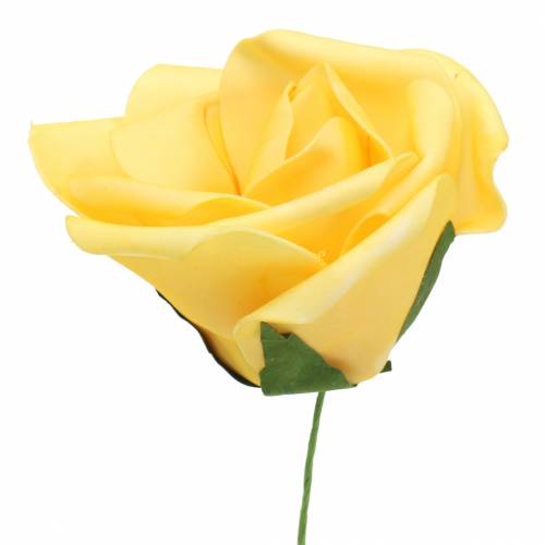 Product Foam rose Ø10cm yellow 8pcs