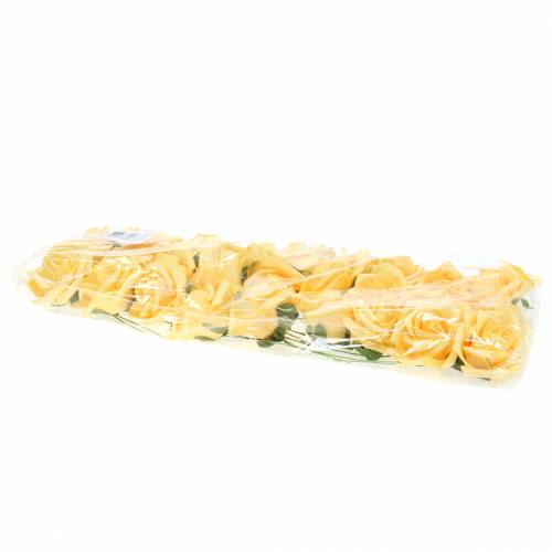 Floristik24 Foam Rose Ø6cm Yellow 27 pcs