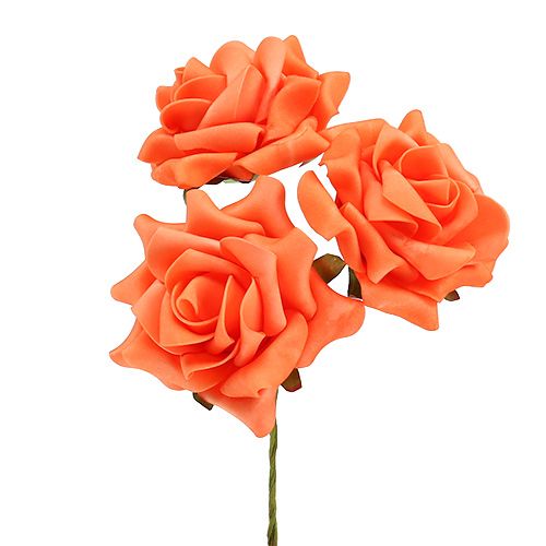 Floristik24 Foam Rose Ø 10cm Orange 8pcs