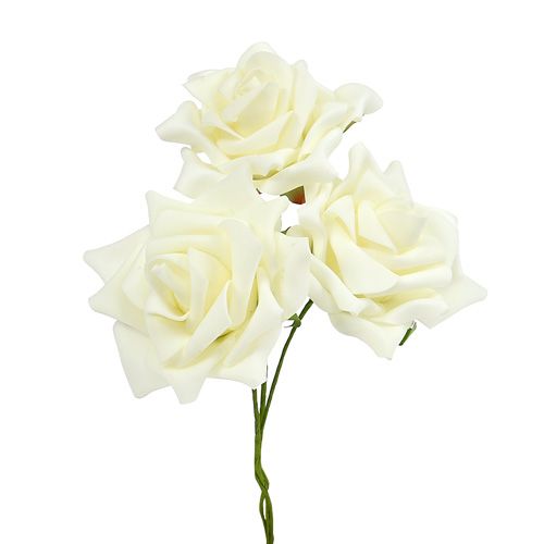 Floristik24 Foam Rose Ø 10cm cream 8 pcs