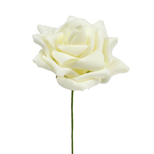 Product Foam rose Ø 10cm cream 8pcs