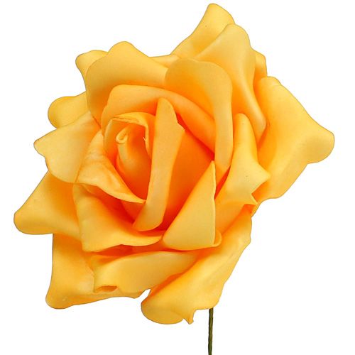 Floristik24 Foam rose Ø15cm yellow 4pcs