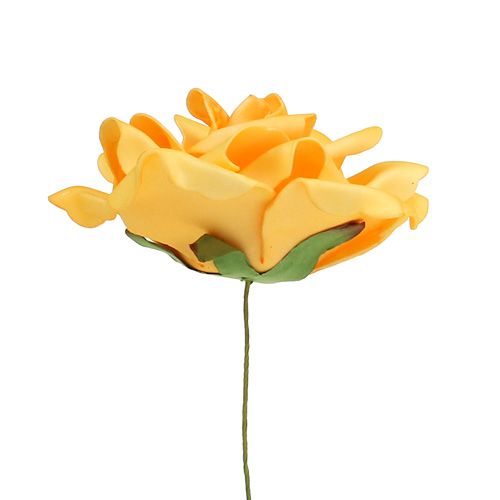 Product Foam rose Ø15cm yellow 4pcs