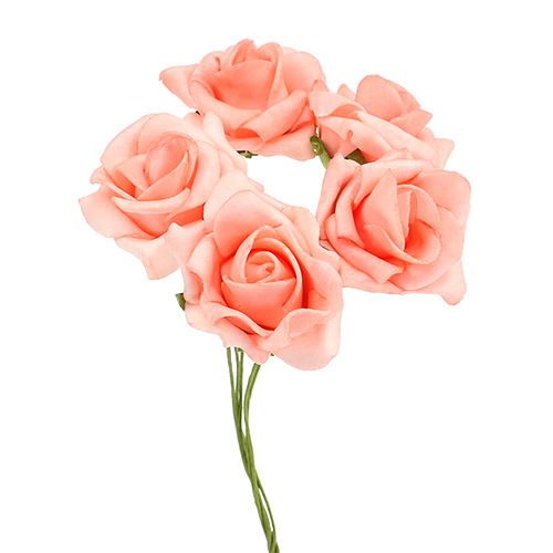 Foam Rose Ø4.5cm Salmon 36p