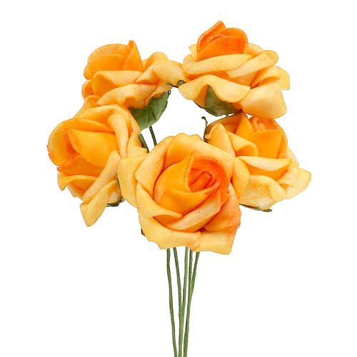 Floristik24 Foam rose Ø 3.5cm apricot 48p