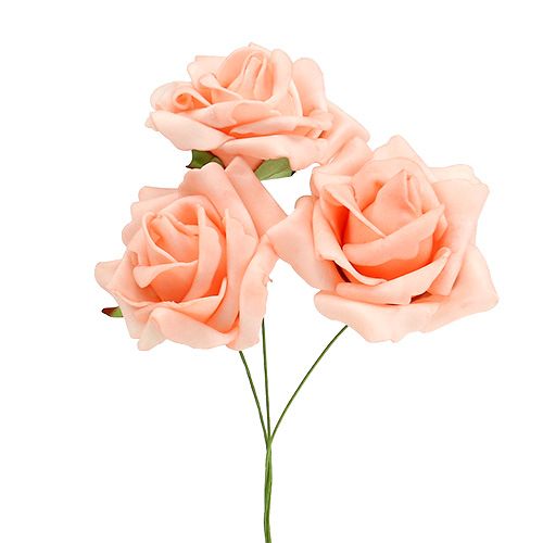 Floristik24 Foam Rose Ø 6cm salmon pink 27 pcs