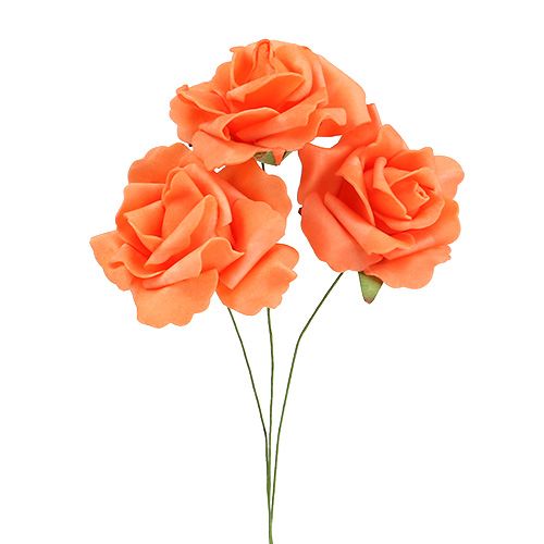 Floristik24 Foam rose Ø 6cm orange 27p