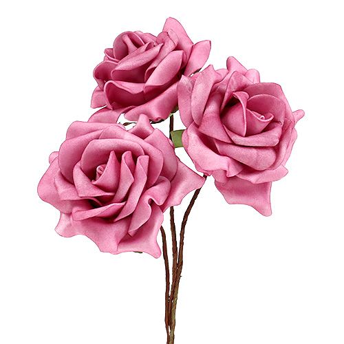 Floristik24 Foam Rose Ø7.5cm Pink 18 pcs