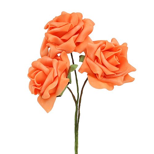 Foam rose Ø7.5cm orange 18 pcs
