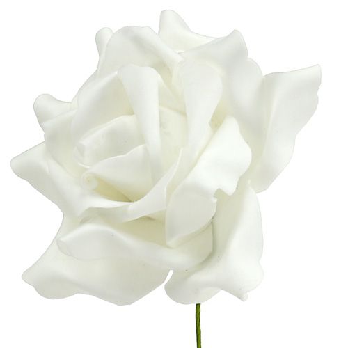 Floristik24 Foam rose white Ø15cm 4pcs