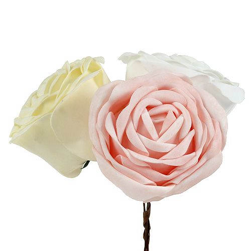 Product Foamrose Mix Ø10cm Pink, Cream, White 6pcs