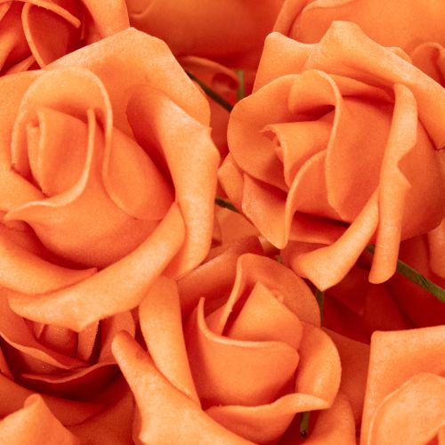 Artificial Orange Rose 5cm Bloom with Stem – Set of 100 | Floristik24.co.uk