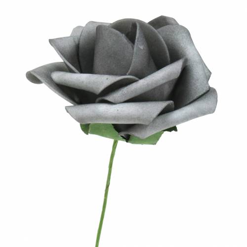 Product Foam rose Ø7.5cm gray 18p