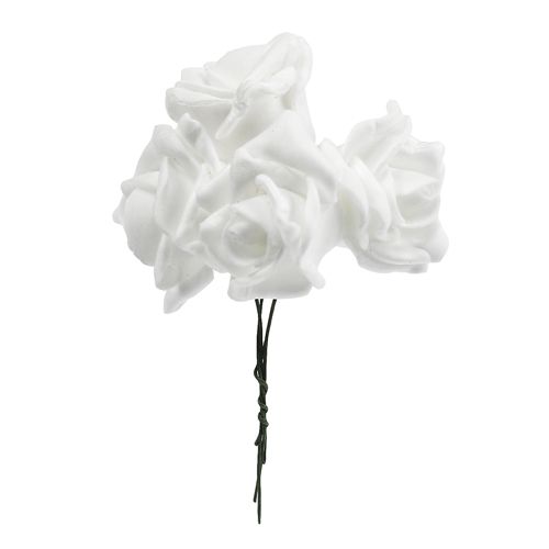 Floristik24 Foam roses white Ø3.5cm 20 pcs