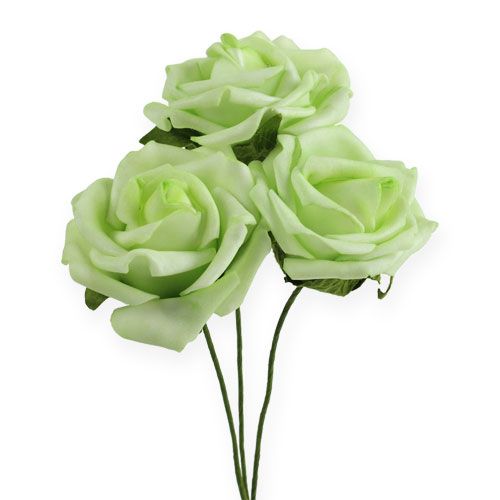Floristik24 Foam rose Ø 6cm green 27p