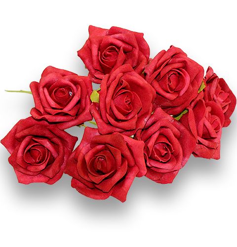 Floristik24 Foam Rose Ø6cm red 24pcs