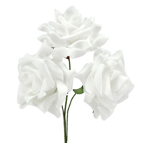 Foam Roses White Ø10cm 8 pcs