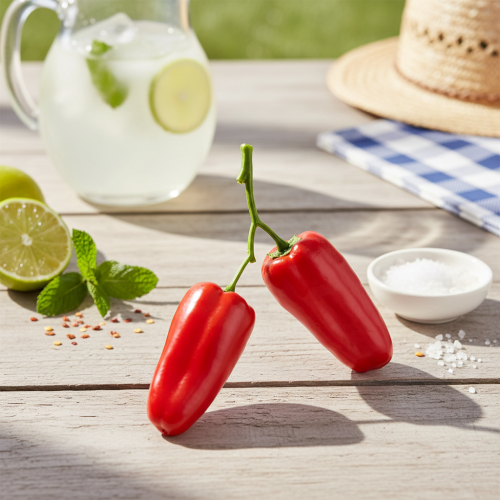 Product Artificial Red Pepper on Branch Vegetable Decoration L8cm