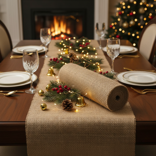 Product Table runner jute ribbon natural 30cm 10m