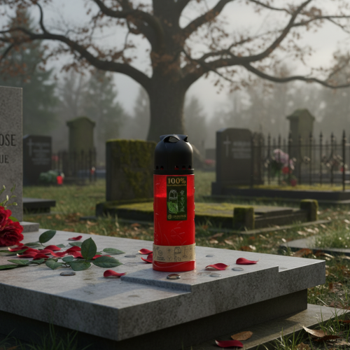 Product Grave candle red vegetable oil ICP candle for remembrance H24cm