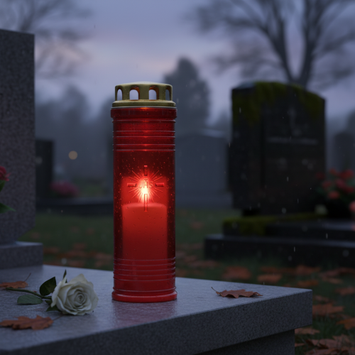 Product Grave lights red Ø7.5cm H24.5cm 1 piece