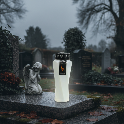 Product Grave light plastic twisted white Ø11cm H25cm