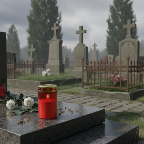 Product Grave light cylindrical red Ø6cm H10cm 12 pcs