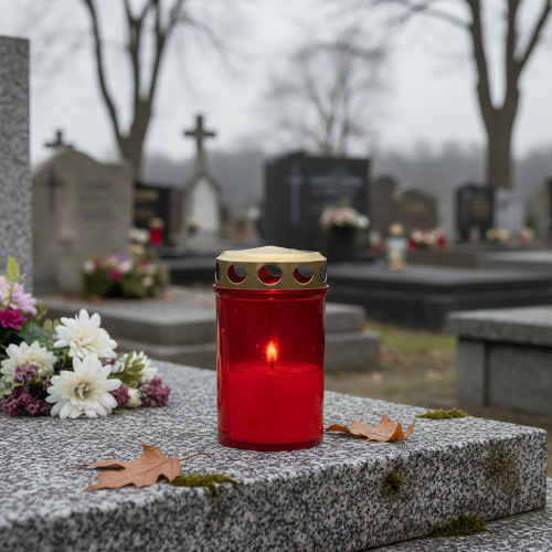 Product Grave light cylindrical red Ø6cm H10cm 12 pcs