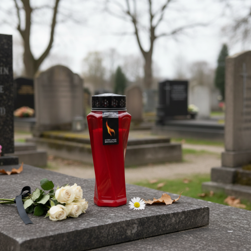 Product Grave light Plastic rotated Red Ø11cm H25cm