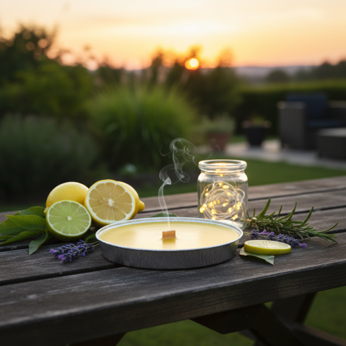 Product Citronella scented candle against insects, flame bowl perfect for balconies, terraces and picnics, 16cm