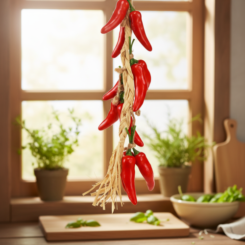 Product Decorative Hanging Summer Chili Peppers Red Artificial L50cm