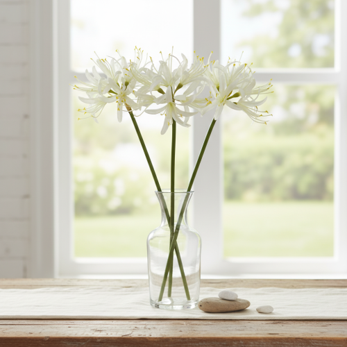 Product Nerine Guernsey Lily Artificial Flower White Yellow Ø15cm L65cm