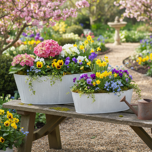 Product Oval metal bowl in white and silver, 32.5cm/37cm, set of 2.