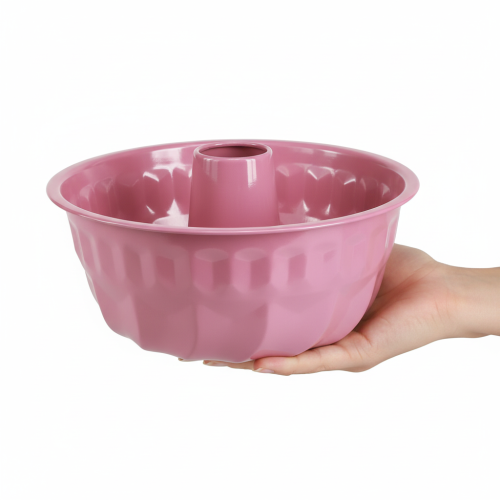 Product Metal decorative bowl, baking mold, Bundt cake pan, pink, Ø23cm, H12cm