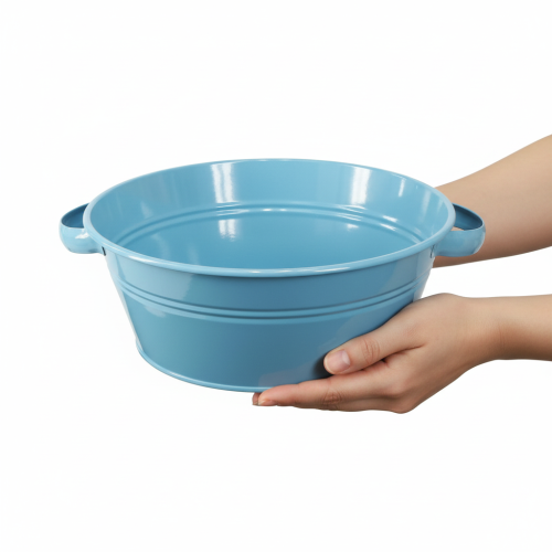 Product Round bowl with handle, decorative bowl, flower bowl, blue, Ø33.5cm