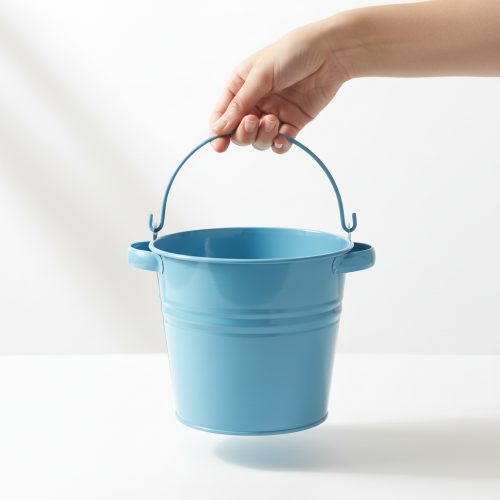 Product Decorative metal flower pot/planter in blue, 31cm x 26cm x 21.5cm