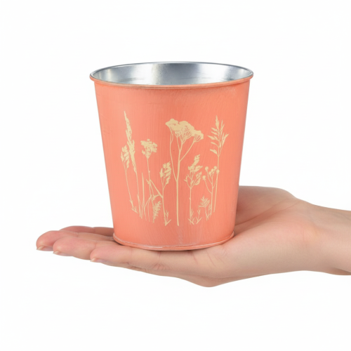 Product Flower pot Apricot planter metal Ø11.5cm H11.5cm