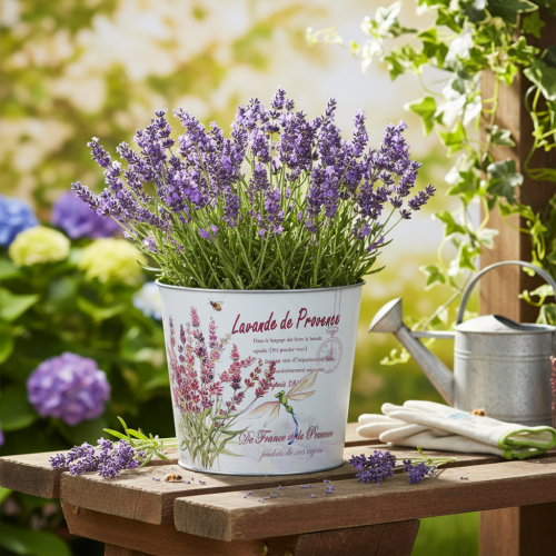 Product Metal planter, flower pot, lavender, Ø21cm H18cm