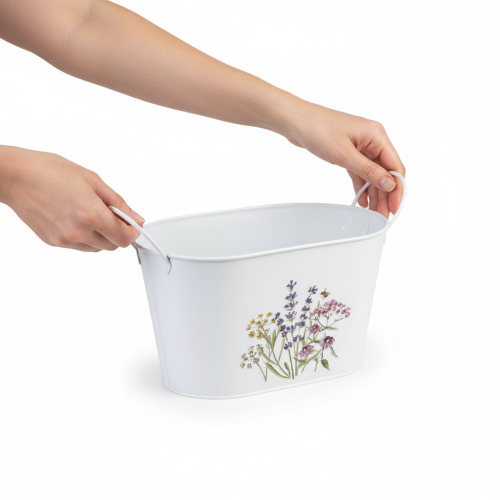 Product Metal flower bowl, planter, cachepot, 27×16×15.5cm