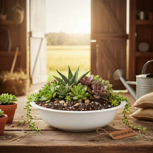 Product Metal bowl, white, enamel look, Ø36cm, H9.5cm